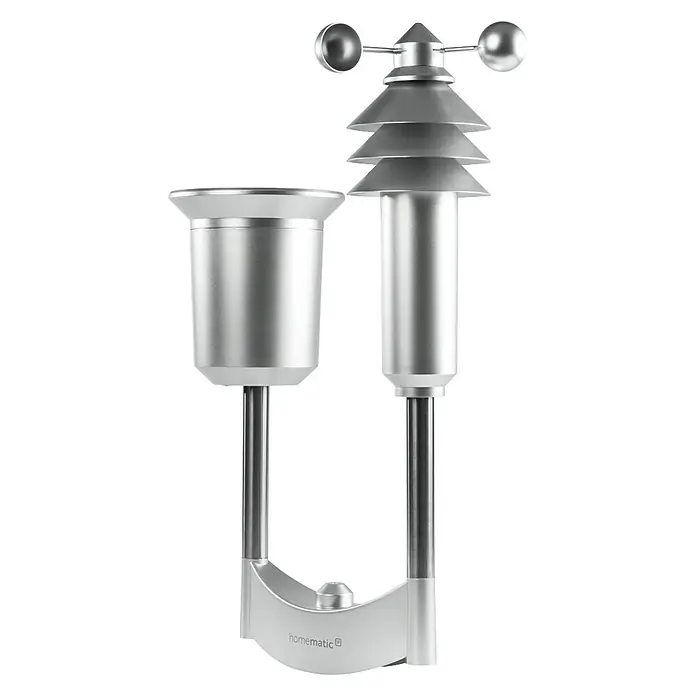 Homematic IP Funk-Wettersensor Plus - Batteriebetrieben, 15 x 35 x 53 cm, Edelstahl - Rechte Seitenansicht