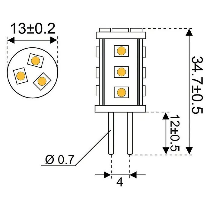 Talamex Ledlamp voor boten - 1 W, 10 V - 30 V, Sokkel: G4, Lichtkleur: Warm wit, G (A tot G)