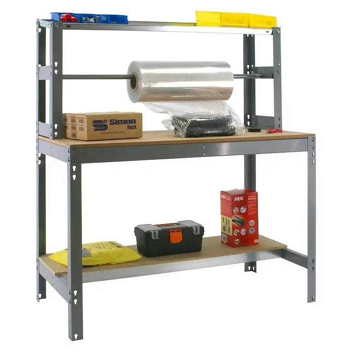Simonrack Simonwork Banco de trabajo BT4 - L x An x Al: 76 x 91 x 144,5 cm, Capacidad de carga: 400 kg, Gris