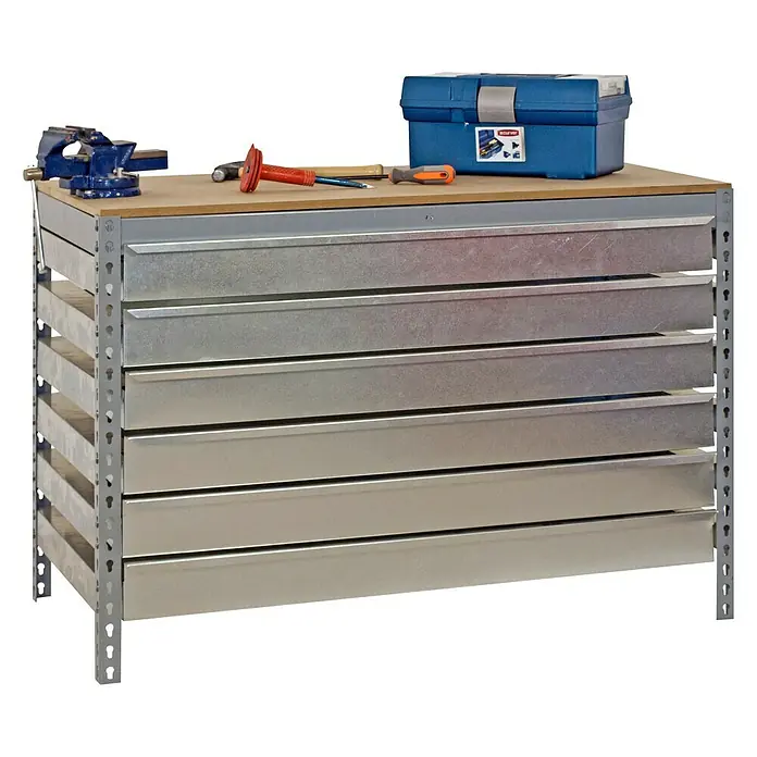 Simonrack Simonwork Banco de trabajo BT5 Box - L x An x Al: 61 x 91 x 84,2 cm, Capacidad de carga: 600 kg, Gris