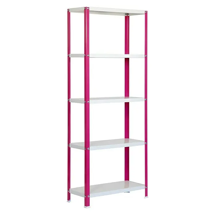 Simonrack Simonhome Estantería metálica Homeclassic Color Mini - L x An x Al: 40 x 80 x 180 cm, Capacidad de carga: 100 kg/balda, Número de baldas: 5 ud., Rosa