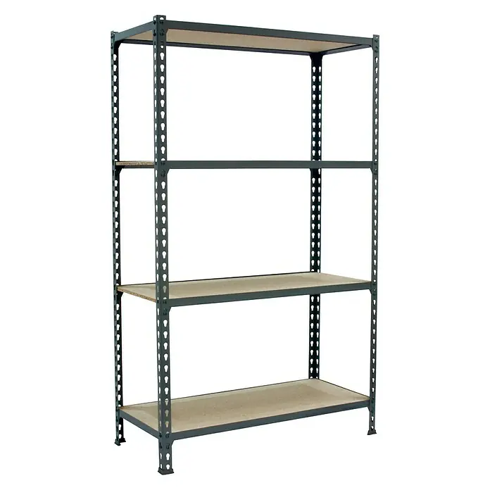 Simonrack Maderclick Estantería metálica Mini - L x An x Al: 50 x 80 x 150 cm, Capacidad de carga: 150 kg/balda, Número de baldas: 4 ud., Gris