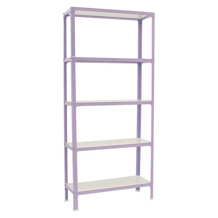 Simonrack Simonhome Estantería metálica Homeclick Wood Color Plus - L x An x Al: 30 x 100 x 180 cm, Capacidad de carga: 150 kg/balda, Número de baldas: 5 ud., Lila