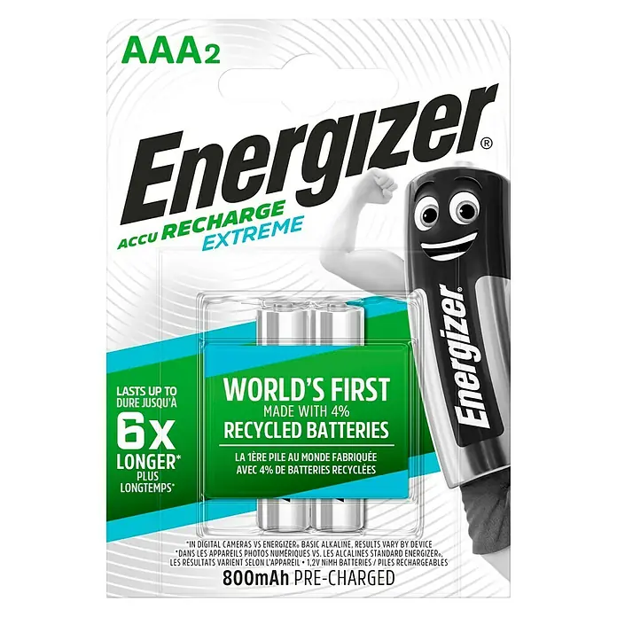 Energizer Akku Rechargeable Extreme - Micro AAA, 1,2 V, 2 Stk.