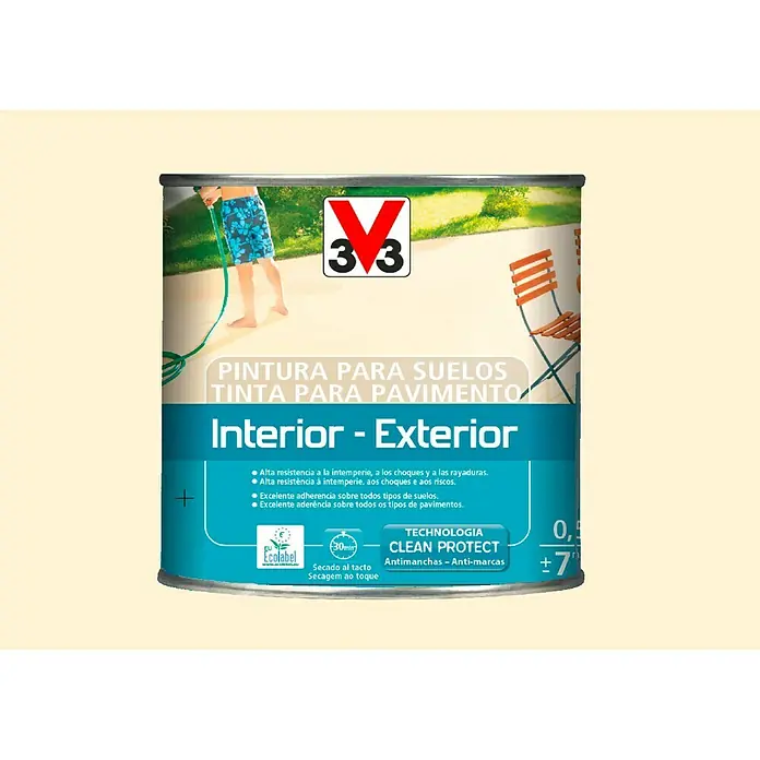 V33 Pintura para suelos Interior-Exterior - Arena, 2,5 l, Satinado