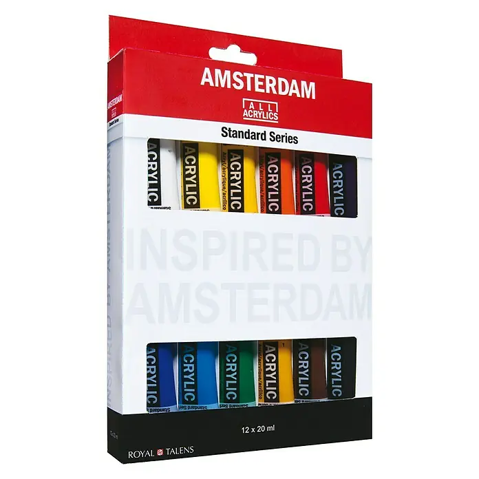 Talens Amsterdam Pintura acrílica Standard Series - Multicolor, 12 ud. x 20 ml, Tubo