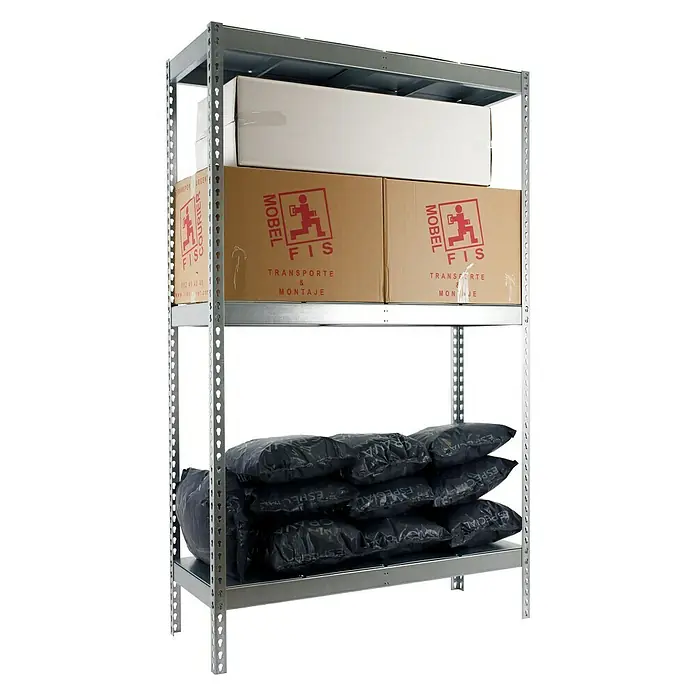Simonrack Ecoforte Estructura de estantería Metal - L x An x Al: 60 x 120 x 150 cm, Capacidad de carga: 400 kg/balda, Número de baldas: 3 ud., Galvanizado