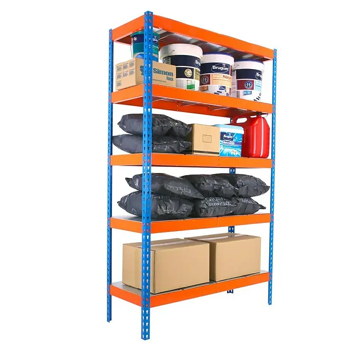 Simonrack Ecoforte Estructura de estantería - L x An x Al: 45 x 180 x 200 cm, Capacidad de carga: 400 kg/balda, Número de baldas: 5 ud., Azul