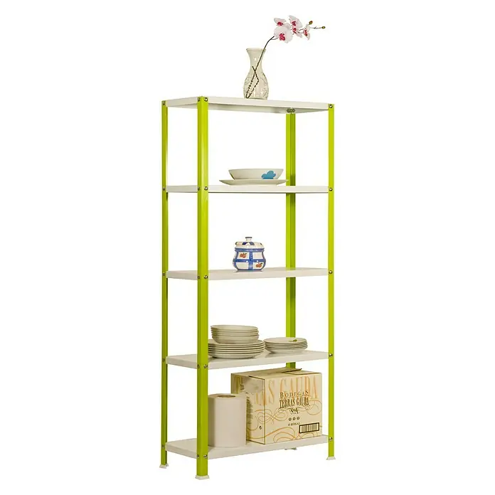 Simonrack Simonhome Estantería metálica Homeclassic Color Mini - L x An x Al: 40 x 80 x 180 cm, Capacidad de carga: 100 kg/balda, Número de baldas: 5 ud., Verde
