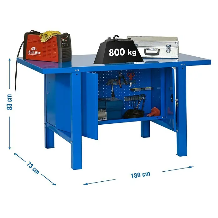 Simonrack Simonwork Banco de trabajo BT6 Metalic Locker - L x An x Al: 73 x 180 x 83 cm, Capacidad de carga: 800 kg, Azul