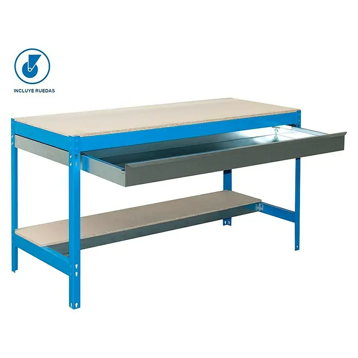 Simonrack Simonwork Banco de trabajo BT0 Box Mobile - L x An x Al: 76 x 150 x 95 cm, Capacidad de carga: 120 kg, Azul