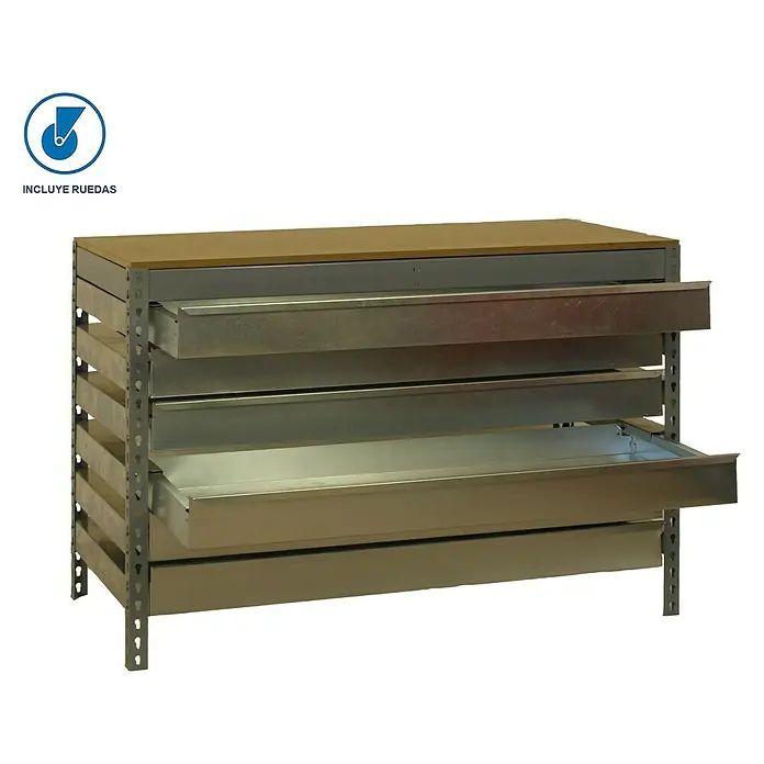 Simonrack Simonwork Banco de trabajo BT5 Box Mobile - L x An x Al: 76 x 120 x 95 cm, Capacidad de carga: 280 kg, Gris