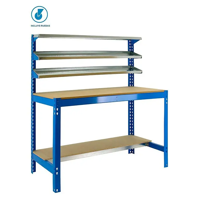 Simonrack Simonwork Banco de trabajo BT1 Mobile - L x An x Al: 61 x 91 x 144,5 cm, Capacidad de carga: 280 kg, Azul