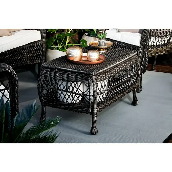 Sunfun Loungemöbel-Set Savannah - 4 -tlg., Dunkelbraun, Beige
