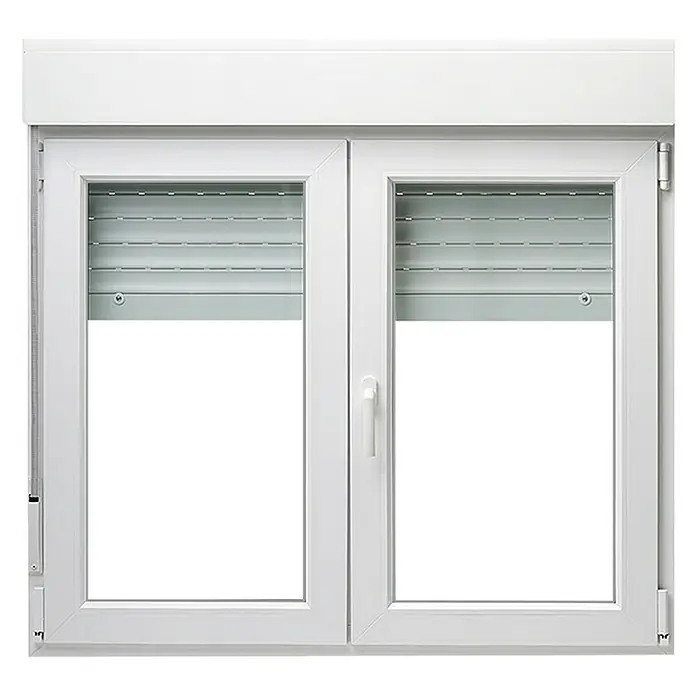 Ventana de PVC 2 hojas practicable-oscilobatiente - 125 x 118,5 cm, Apertura según normativa: Derecha, Blanco