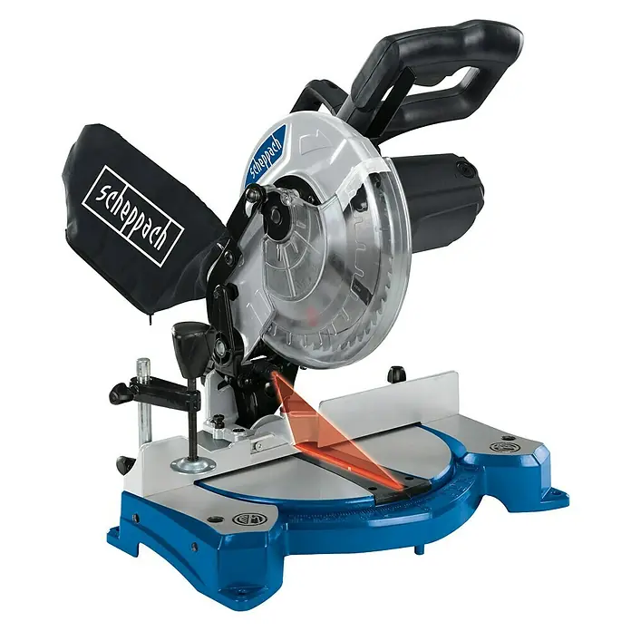 Scheppach Kapp- & Gehrungssäge HM 80 L - 1.500 W, Durchmesser Sägeblatt: 210 mm, 5.000 U/min - Vorderansicht