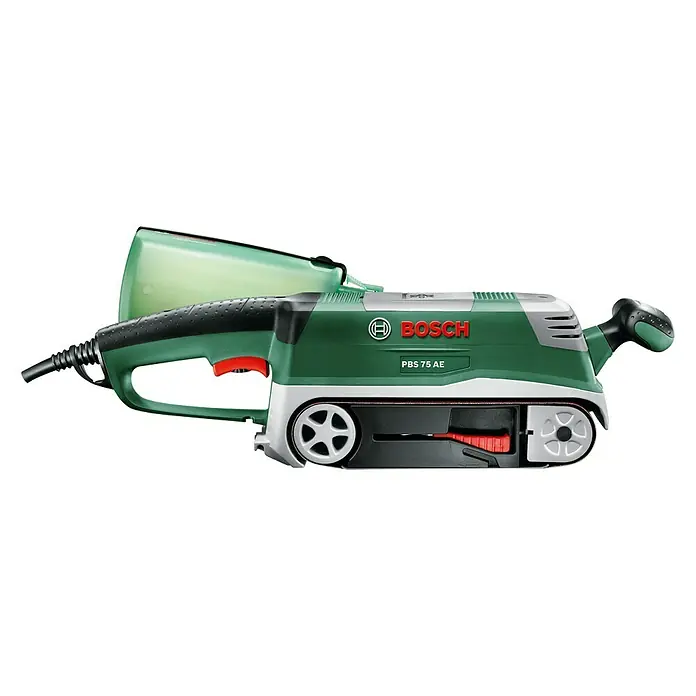 Bosch Bandschleifer PBS 75 AE Set - 750 W, 75 x 533 mm, Mit Parallel- & Winkelanschlag - Rechte Seitenansicht