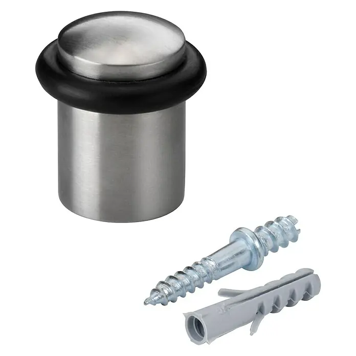 Inofix Tope de puerta 3160 con tórica - Acero inoxidable, Plateado/Negro