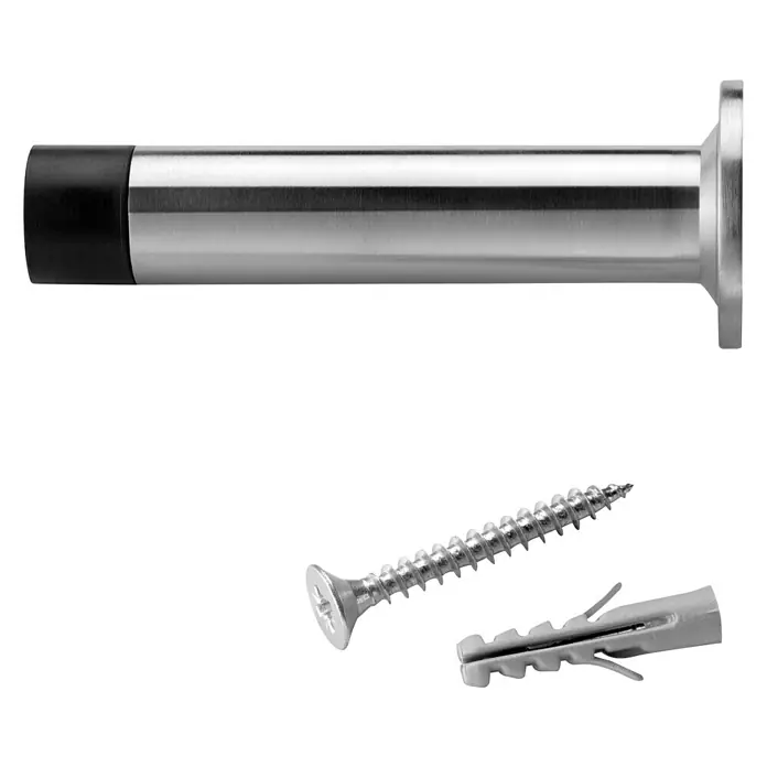 Inofix Tope de puerta 3164 - Acero inoxidable, Plateado/Negro