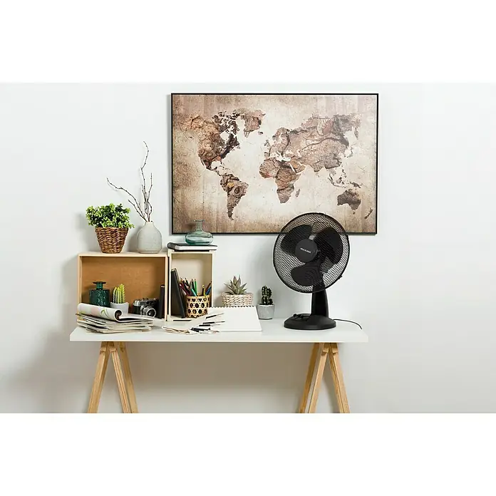 PR Klima Ventilador de sobremesa Hawai - Negro, Diámetro: 30 cm, 40 W, 1.890 m³/h