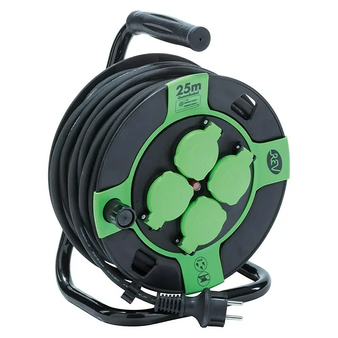 Bubanj s kabelom - 4-struko, 25 m, 3.000 W, H05RR-F3G1,5