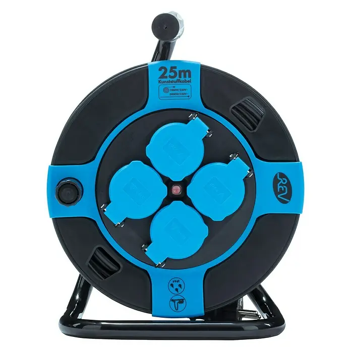 Kabeltrommel - 4-fach, 25 m, Innen, H05VV-F3G1,5