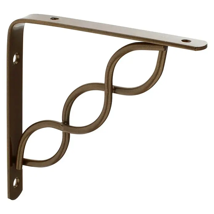 Rei Escuadra de soporte Bronce - L x An x Al: 15 x 15 x 2 cm, Carga soportada: 30 kg, Acero, Marrón