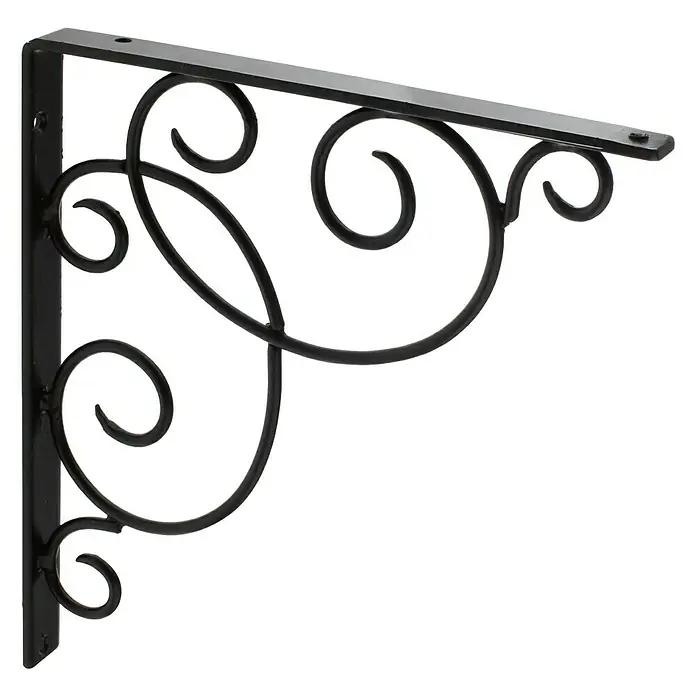 Rei Clásica Escuadra de soporte 1479 - L x An x Al: 27 x 23 x 2 cm, Carga soportada: 20 kg, Acero, Negro