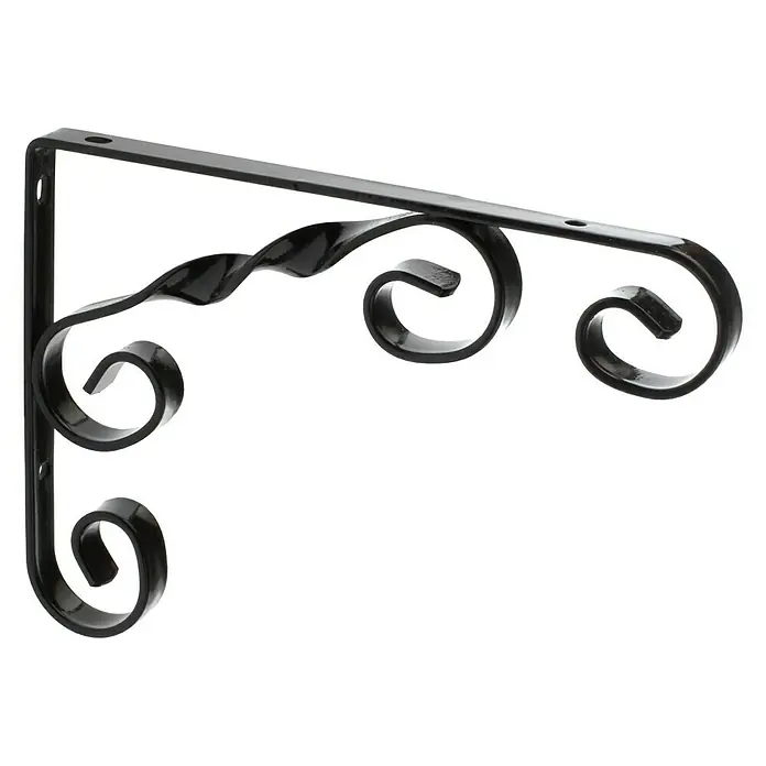 Rei Escuadra de soporte 1475 - L x An x Al: 13 x 18 x 1,2 cm, Carga soportada: 25 kg, Acero, Negro