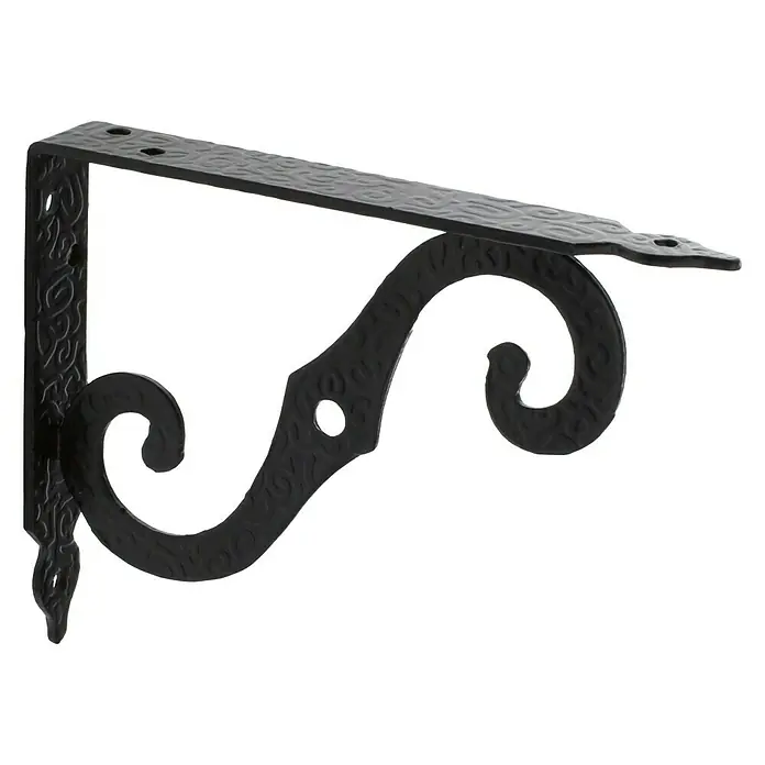 Rei Escuadra de soporte 1476 - L x An x Al: 10 x 15 x 2 cm, Carga soportada: 20 kg, Acero, Negro