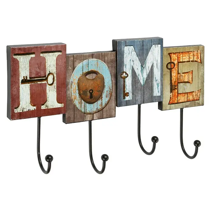 Rei Perchero Home - L x An x Al: 36,5 x 23 x 5,5 cm, Hierro