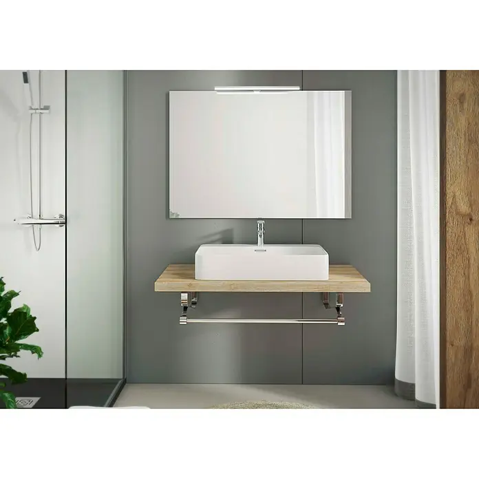 Encimera para lavabo Wood - L x An x Al: 51 x 120 x 4 cm, Roble plateado