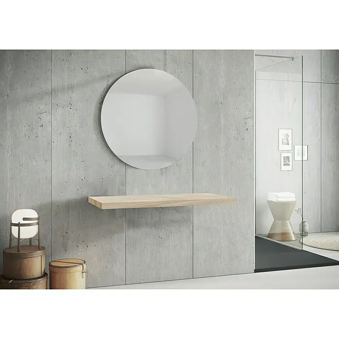 Encimera para lavabo Wood - L x An x Al: 51 x 80 x 4 cm, Olmo plateado