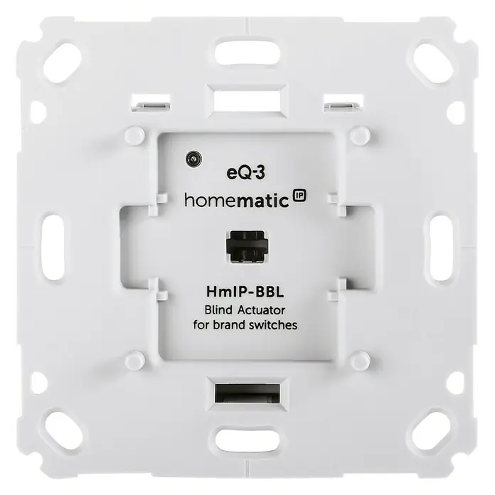 Homematic IP Jalousieschalter HmIP-BBL - 230 V/50 Hz, Unterputz, 37 x 71 x 71 mm - Vorderansicht