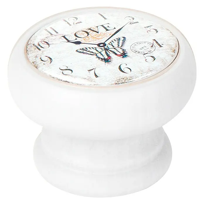 Nesu Pomo para muebles Reloj Love - Ø x Al: 40 x 29 mm, Madera