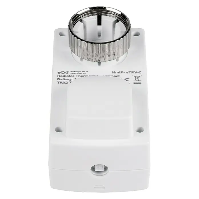 Homematic IP Heizkörper-Thermostat HmIP-eTRV-C - Batteriebetrieben, 4,8 x 5,1 x 9,8 cm - Ansicht von unten