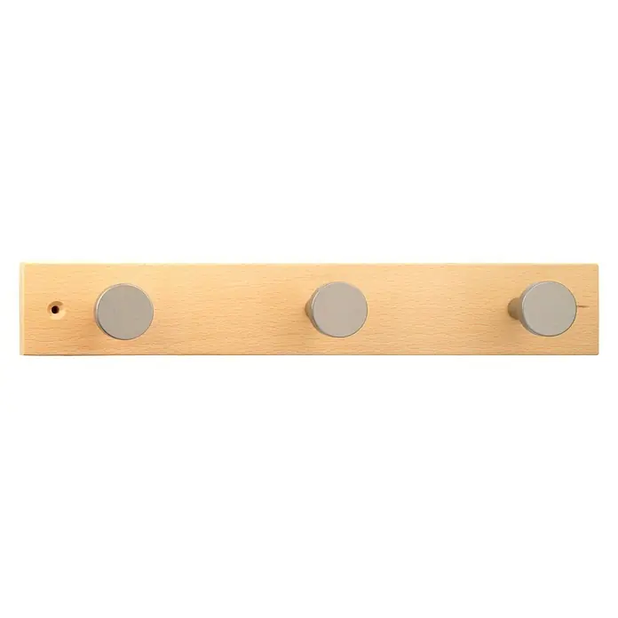 Inofix Perchero 3713 - L x An x Al: 36 x 6 x 6 cm, Número de ganchos: 3 ud., Natural, Madera