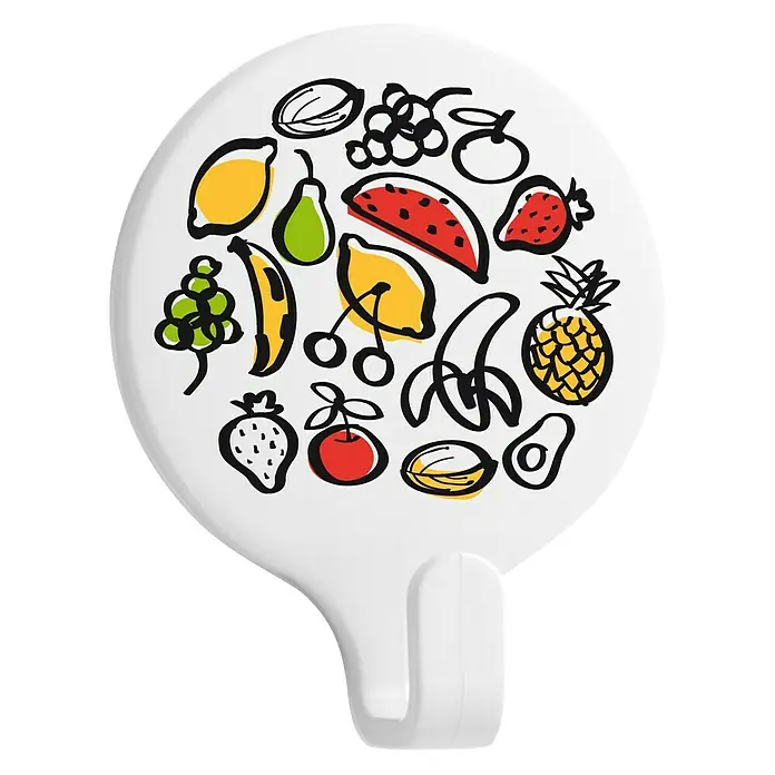 Inofix Colgador adhesivo Vegetales - 2 ud., Blanco, Redonda