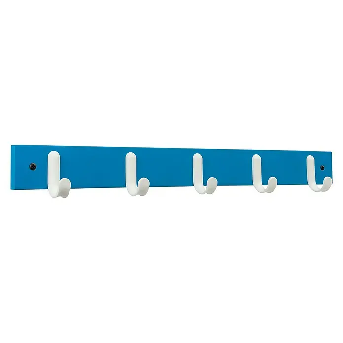 Inofix Perchero 3707 - L x An x Al: 48,8 x 6 x 5,2 cm, Número de ganchos: 5 ud., Azul, Madera