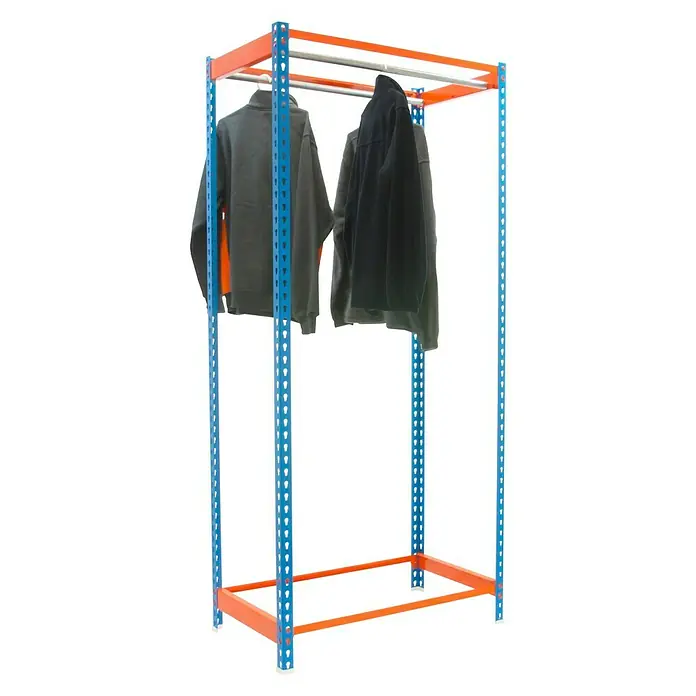 Simonrack Simonclothing Estantería metálica Single 2 - L x An x Al: 50 x 90 x 250 cm, Capacidad de carga: 25 kg/balda, Azul/Naranja