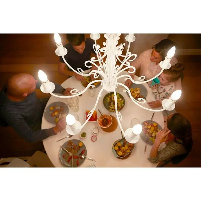 Philips Bombilla LED Vela - 4,3 W, E14, Color de luz: Blanco cálido, Vela