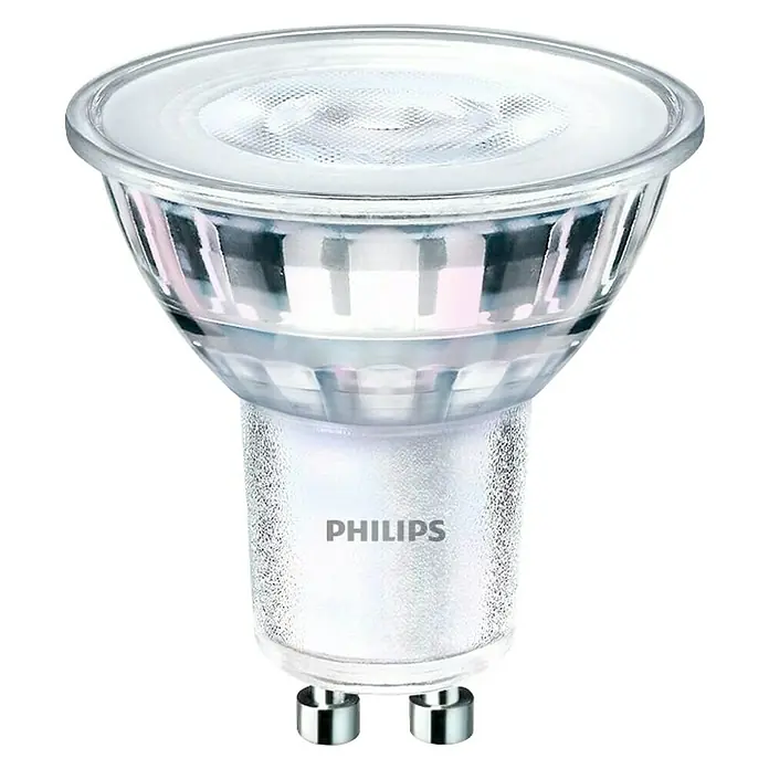 Philips Bombilla LED - 5 W, GU10, Color de luz: Blanco cálido, Redonda