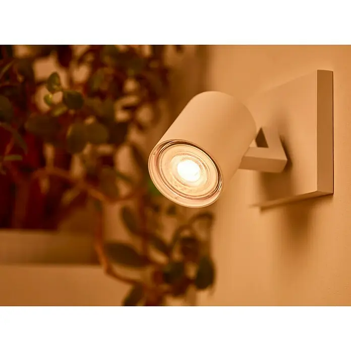 Philips Bombilla LED - 4 W, GU10, Color de luz: Blanco cálido, Redonda