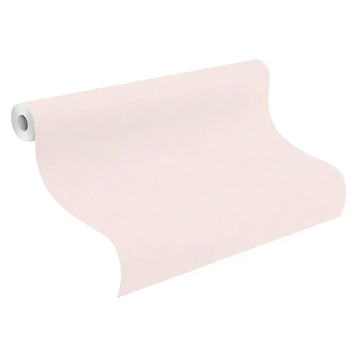 Rasch Bambino Papiertapete - Hellrosa, Uni, 10,05 x 0,53 m - Anwendungsbeispiel