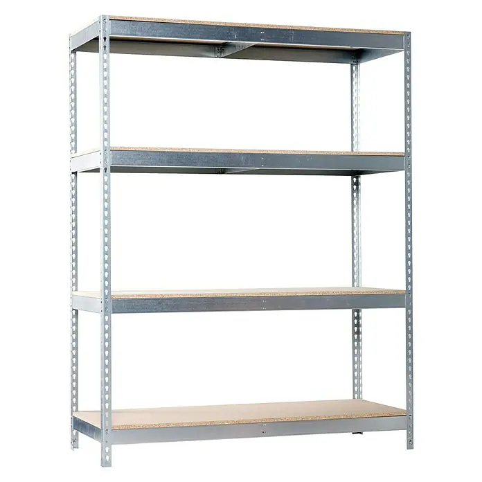 Simonrack Ecoforte Estantería para cargas pesadas Chipboard - L x An x Al: 45 x 120 x 200 cm, Capacidad de carga: 400 kg/balda, Número de baldas: 4 ud., Galvanizado