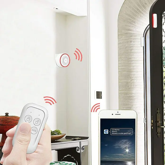 Clarer Alarmanlagen-Set C3 - Geeignet für: 40 Sensoren, WLAN - Anwendungsbeispiel