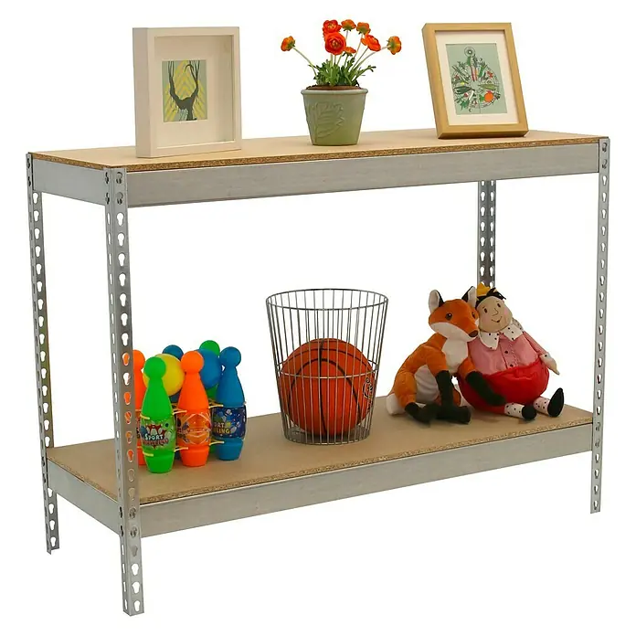 Simonrack Ecoforte Estantería para cargas pesadas Chipboard - L x An x Al: 75 x 120 x 90 cm, Capacidad de carga: 400 kg/balda, Número de baldas: 2 ud., Galvanizado