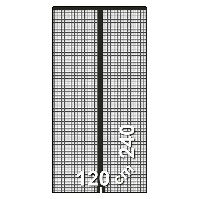 Schellenberg Insect Stop Mosquitera Magnetic con listel - An x Al: 120 x 240 cm, Color tejido: Antracita, Fijación mediante imán, Puertas