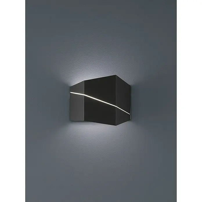 Trio Lighting Aplique de pared LED Zorro - 6,5 W, L x An x Al: 18 x 6,5 x 14,5 cm, Negro, Blanco cálido
