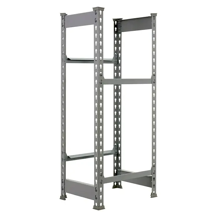 Simonrack Simonbottle Metall-Getränkekistenregal Bottleclick - L x B x H: 30 x 40 x 100 cm, Traglast: 100 kg/Boden, Anzahl Böden: 2 Stk., Grau - Vorderansicht